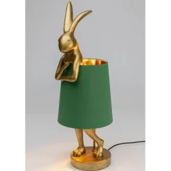 Lampe à poser Animal Rabbit doré/vert 68cm><noscript><img width=