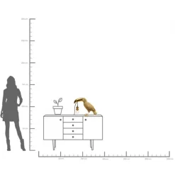 Lampe à poser Toucan doré 42cm><noscript><img width=
