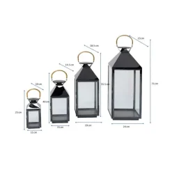 Lanterne Giardino noir (4/Set)><noscript><img width=