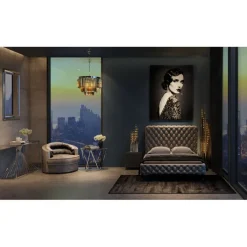 Lit Desire haut gris argenté 160x200cm>KARE Design Sale