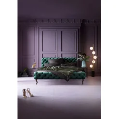 Lit Desire velours vert 180x200cm>KARE Design Clearance