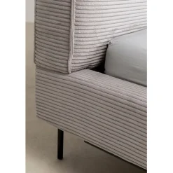 Lit East Side velours cotelé gris 180x200cm><noscript><img width=