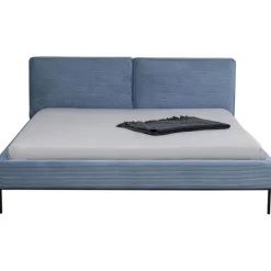 Lit East Side velours côtelé bleu 160x200><noscript><img width=
