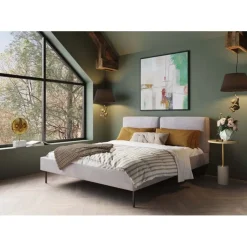 Lit East Side velours côtelé gris 160x200>KARE Design Outlet