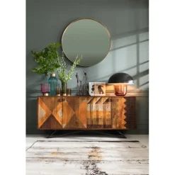 Miroir Curve MO laiton Ø100>KARE Design Online