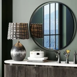 Miroir mural Bonita noir Ø80cm><noscript><img width=