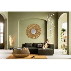 Miroir mural Twiggy doré Ø121cm><noscript><img width=