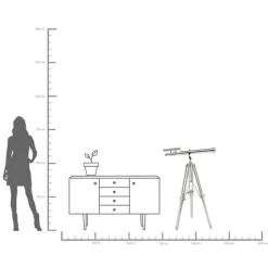 Objet décoratif Telescope argenté 125cm><noscript><img width=