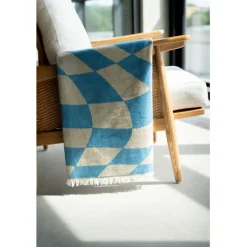 Plaid Checker bleu vert 170x130cm>KARE Design
