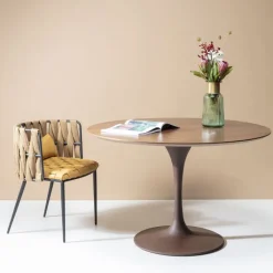 Plateau de table Invitation rond noyer Ø120cm><noscript><img width=