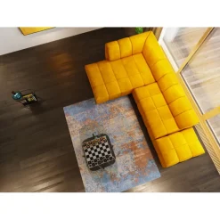 Pouf Belami velours ambre><noscript><img width=