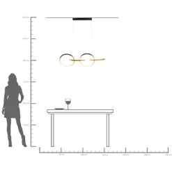 Suspension Galaxy LED noir 155cm><noscript><img width=