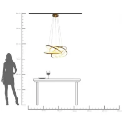 Suspension Saturn LED doré GM><noscript><img width=