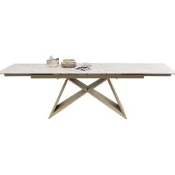 Table à rallonges Nelly greige 180(40+40)x90cm><noscript><img width=