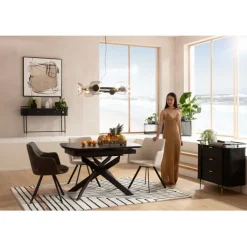Table à rallonges Twist noir 120(30+30)x90cm><noscript><img width=