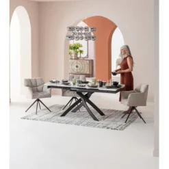 Table à rallonges Twist onyx 120(30+30)x90cm>KARE Design Sale