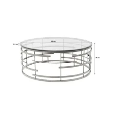 Table basse Jupiter argenté Ø100cm><noscript><img width=