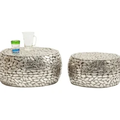 Table basse Pebbles Deluxe argenté (jeu de 2)><noscript><img width=