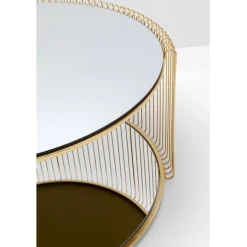 Table basse Wire Double laiton Ø80cm><noscript><img width=
