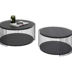 Table basse Wire Double noir bois (2/Set)><noscript><img width=