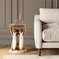 Table d appoint Animal Meerkat Sisters Ø33cm><noscript><img width=