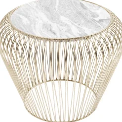 Table d appoint Beam marbre gris-laiton Ø43cm>KARE Design Sale
