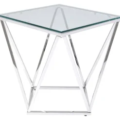 Table d appoint Cristallo Chrome 50x50cm><noscript><img width=