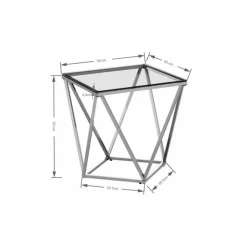 Table d appoint Cristallo Chrome 50x50cm><noscript><img width=