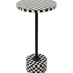 Table d appoint Domero Chess noir blanc Ø25cm>KARE Design Best