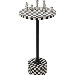 Table d appoint Domero Chess noir blanc Ø25cm><noscript><img width=