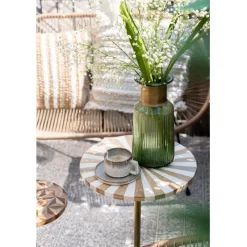 Table d appoint Domero Cirque laiton blanc Ø40cm>KARE Design Discount