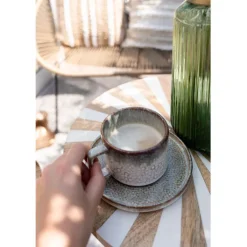 Table d appoint Domero Cirque laiton blanc Ø40cm><noscript><img width=