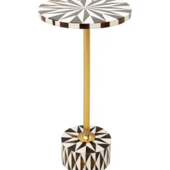 Table d appoint Domero Star noir blanc Ø25cm>KARE Design