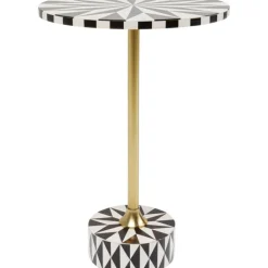 Table d appoint Domero Star noir blanc Ø40cm>KARE Design Best