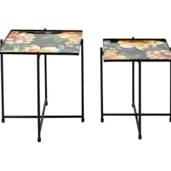 Table d appoint Flowers Garden carré (2/set)><noscript><img width=