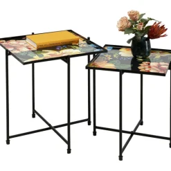 Table d appoint Flowers Garden carré (2/set)><noscript><img width=