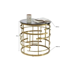 Table d appoint Jupiter doré Ø55cm><noscript><img width=