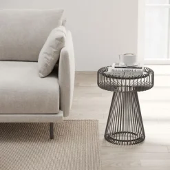 Table d appoint Lisboa noir Ø38cm>KARE Design Sale