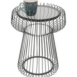 Table d appoint Lisboa noir Ø38cm><noscript><img width=