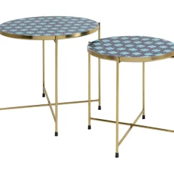 Table d apppoint Priya bleu (2/set)>KARE Design Outlet