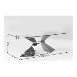Table Gloria chrome 200x100cm><noscript><img width=