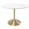 Table Invitation blanc-laiton Ø120cm>KARE Design Best