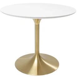 Table Invitation blanc-laiton Ø90cm>KARE Design Discount