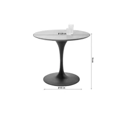 Table Invitation noyer-laiton Ø120cm><noscript><img width=