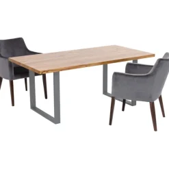 Table Jackie chêne-acier brut 160x80><noscript><img width=