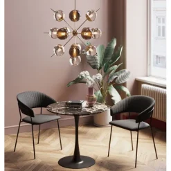 Table Schickeria marbre noir Ø80cm><noscript><img width=