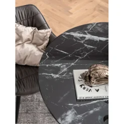 Table Solo Marble noir Ø110><noscript><img width=