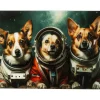 Tableau en verre Astronauts Dogs 80x60cm>KARE Design Online
