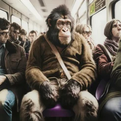 Tableau en verre Commuter Monkey 60x60cm>KARE Design Sale