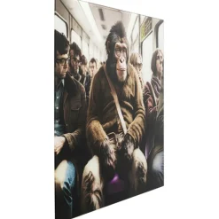 Tableau en verre Commuter Monkey 60x60cm>KARE Design Sale